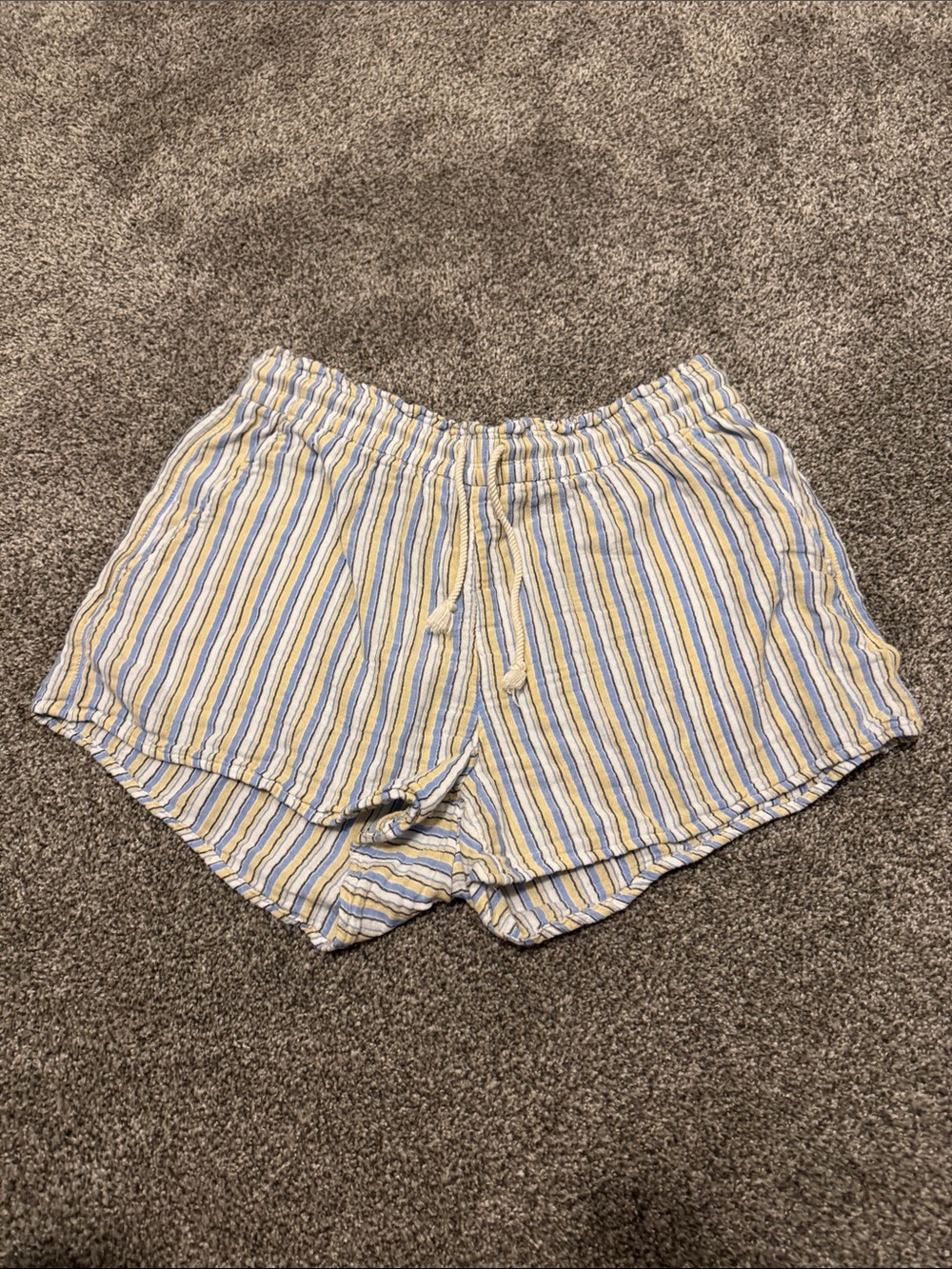 Old Navy Linen Striped Yellow & Blue Women’s Lounge Shorts